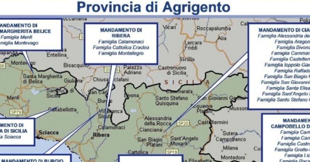 Mafia Ecco La Nuova Mappa Dei Clan In Provincia Di Agrigento