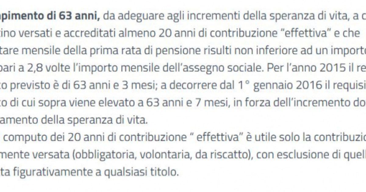 Pensione Anticipata 63 Anni Nel 2018 Requisiti E Nuovi Beneficiari