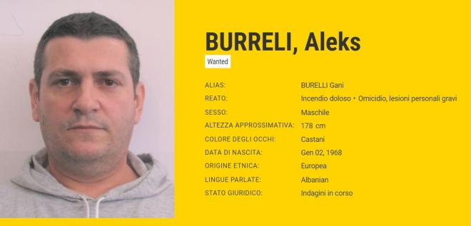 Aleks Burreli, albanese, nato il 02-gen-68 