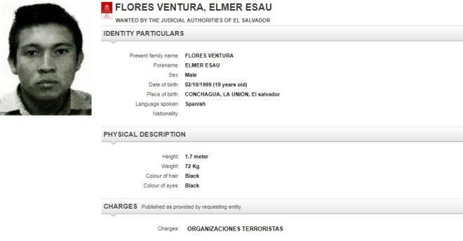 Elmer Esau Flores Ventura, 02/10/1999 (19 years old)