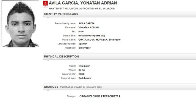 Yonatan Adrian Avila Garcia, 01/03/1999 (19 years old)