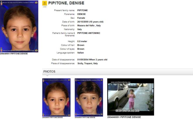 Denise Pipitone, scomparsa nel 2004 a 4 anni