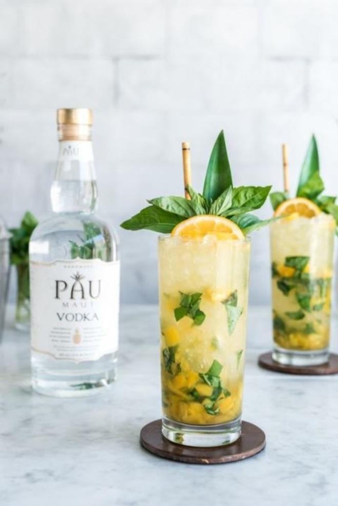 Cocktail basil smash &agrave; l'ananas