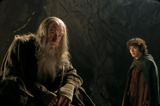 Elijah Wood e Sir Ian McKellen e le loro scene