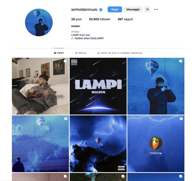 Qual è il profilo Instagram di Holden?