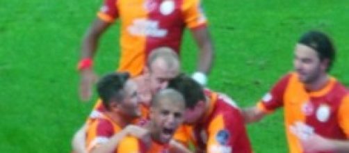 La festa del Galatasaray al momento del gol 