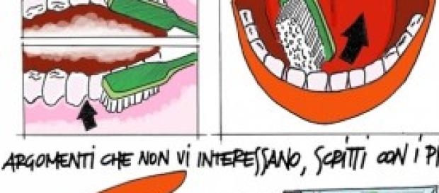 La scatola che contiene lo spazzolino da denti La scatola che contiene lo spazzolino da denti