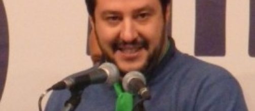 Matteo Salvini durante un comizio