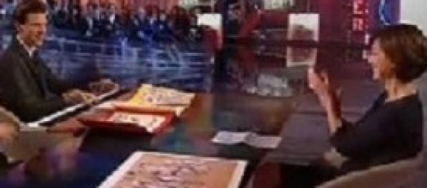 Mika e Daria Bignardi a Le invasioni barbariche Mika e Daria Bignardi a Le invasioni barbariche