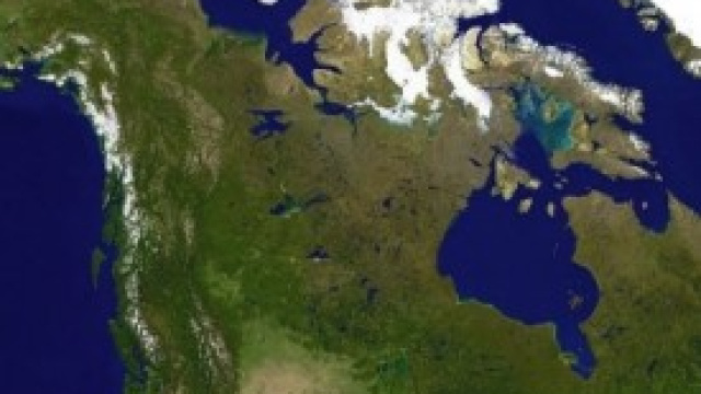Visione satellitare del Canada