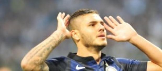 l'attaccante nerazzurro Icardi l'attaccante nerazzurro Icardi