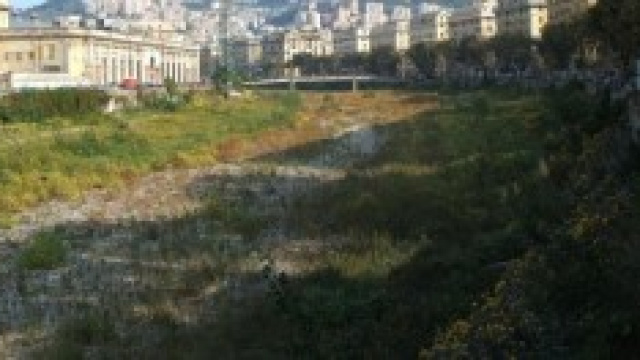 Il letto del Bisagno a Genova