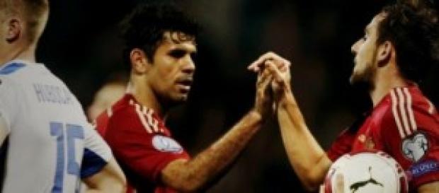 Diego Costa y Paco Alcácer contra Eslovaquia Diego Costa y Paco Alcácer contra Eslovaquia