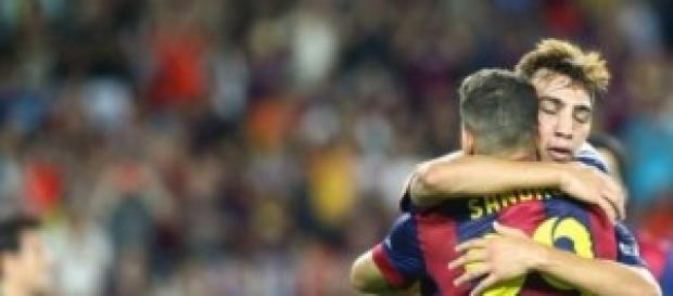 Sandro y Munir juntos celebrando un gol. Sandro y Munir juntos celebrando un gol.