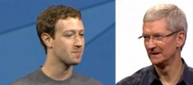 Mark Zuckerberg, Facebook. Tim Cook, Apple. Mark Zuckerberg, Facebook. Tim Cook, Apple.