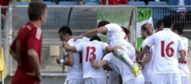 Serbia celebra el 0-1. Foto: Agencia EFE Serbia celebra el 0-1. Foto: Agencia EFE