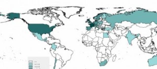 En blanco los países que nunca recibieron el Nobel En blanco los países que nunca recibieron el Nobel