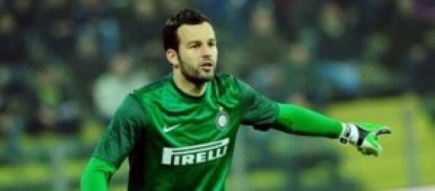 il portiere nerazzurro Handanovic il portiere nerazzurro Handanovic