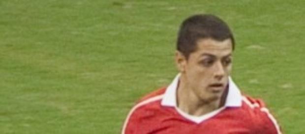 Chicharito en su época en el Manchester. Chicharito en su época en el Manchester.