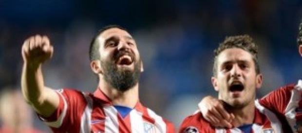 Arda Turán, Godin y Koke con el Atlético. Arda Turán, Godin y Koke con el Atlético.