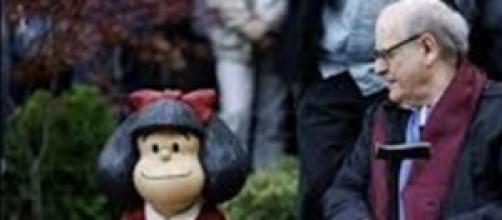 Quino con Mafalda en Oviedo