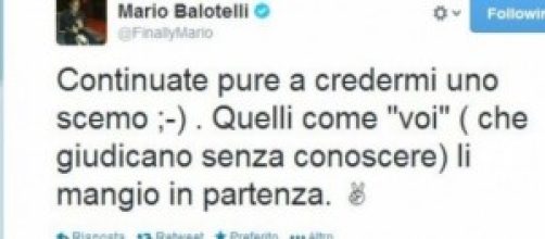 Mario Balotelli sul suo profilo Twitter