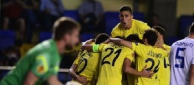 El Villarreal celebra uno de sus goles El Villarreal celebra uno de sus goles