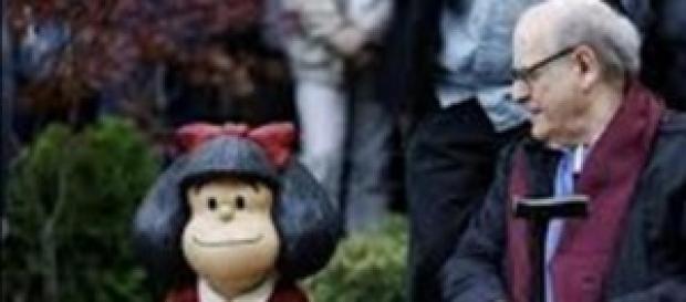 Quino con Mafalda en Oviedo Quino con Mafalda en Oviedo