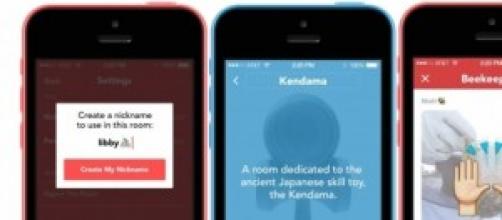 Rooms app que permite comunidades anónimas.