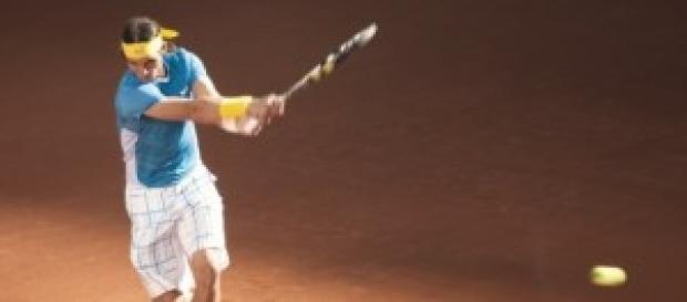 Rafael Nadal en un partido. Rafael Nadal en un partido.