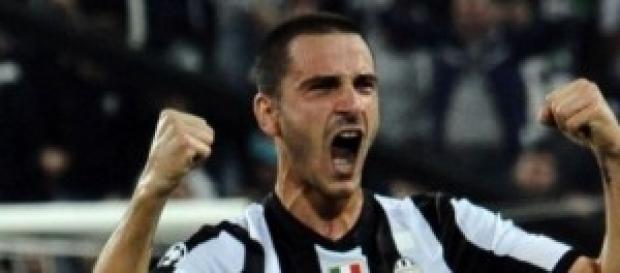 L'urlo di Bonucci, autore del gol vittoria L'urlo di Bonucci, autore del gol vittoria
