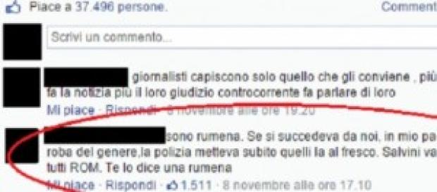 Una romena difende dice fuori i rom Una romena difende dice fuori i rom