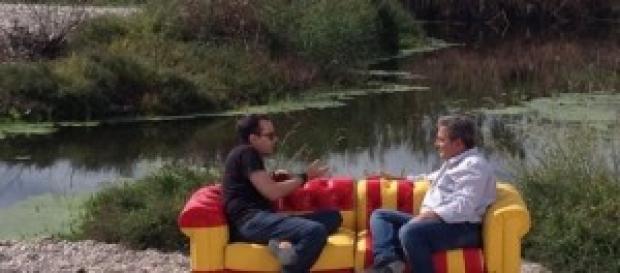 Momento de una entrevista de Risto Mejide. Momento de una entrevista de Risto Mejide.
