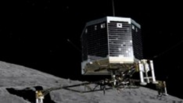 La Sonda Philae mentre atterra sulla cometa