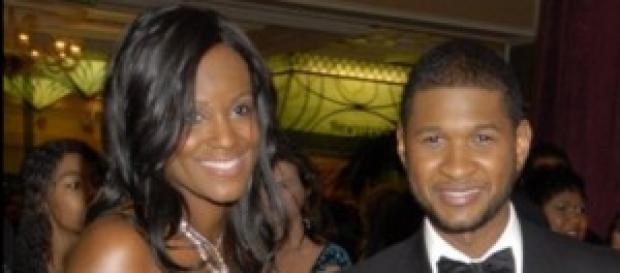 Usher con su ex-mujer Tameka en el 2008. Usher con su ex-mujer Tameka en el 2008.
