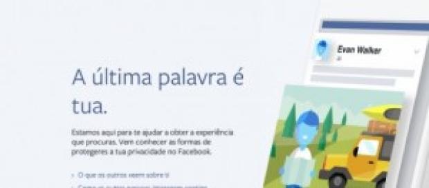 Página dedicada à Privacidade no Facebook. Página dedicada à Privacidade no Facebook.