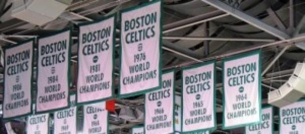 Banners de las victorias de los Boston Celtics. Banners de las victorias de los Boston Celtics.