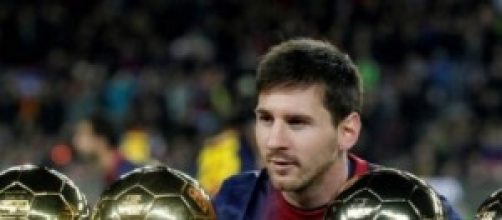Messi con sus balones de oro.