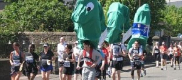 Half marathon runners with costumes Half marathon runners with costumes