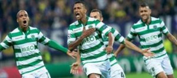 Nani dello Sporting, in rete contro il Maribor Nani dello Sporting, in rete contro il Maribor