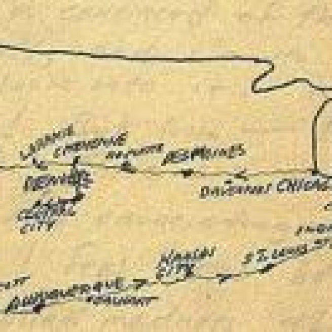 Ruta 66 seguida por Kerouac