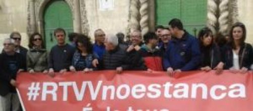 Protesta de extrabajadores de Canal 9 en Alicante