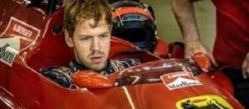 Sebastian Vettel a bordo della Ferrari