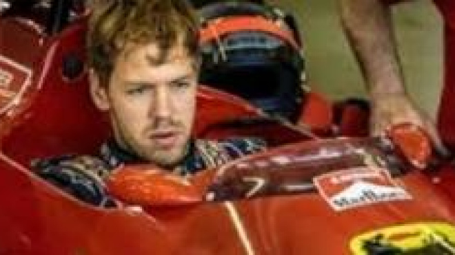 Sebastian Vettel a bordo della Ferrari
