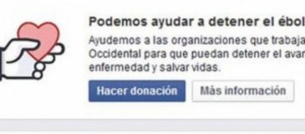 Facebook habilita boton donacion contra el Ébola Facebook habilita boton donacion contra el Ébola