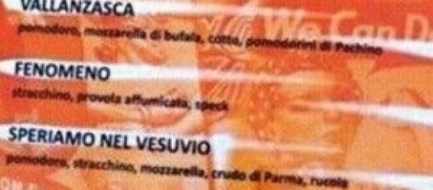 Pizza del menù su Facebook Pizza del menù su Facebook