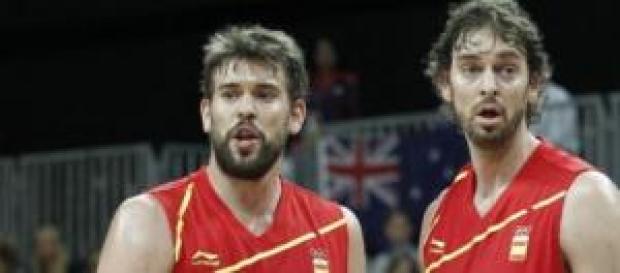 Los hermanos Gasol con la selección Los hermanos Gasol con la selección
