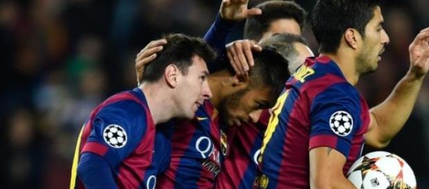 Messi, Neymar y Suárez, tridente de ensueño. Messi, Neymar y Suárez, tridente de ensueño.