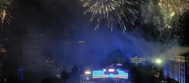 Fuegos artificiales 31 años de democracia. Télam Fuegos artificiales 31 años de democracia. Télam
