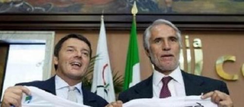 Renzi, con il presidente del Coni, Malagò
